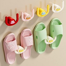 리브온 무타공 욕실 슬리퍼 거치대 4개세트 벽걸이 다용도 신발 정리 걸이 현관 실내화 걸이, 1세트, 혼합색상