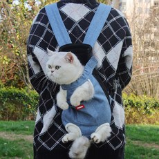 Jeernare 강아지 포대기 이동가방 고양이 이동장 여름 애견 산책가방 중형견 소형견 통용, 1개, 블루