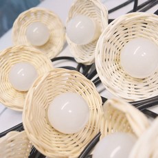 STAGER 파티라이트 라탄 전등갓 스트링 등갓, 아이보리, 1개, 1단