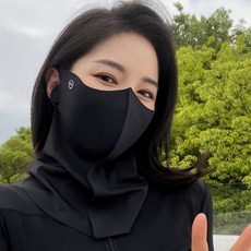 라비엘 골프마스크 가벼운자외선차단 UV차단마스크 쿨소재 얼굴토시, 블랙, 2개