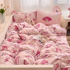 GOYES 산리오 이불커버 시트커버 베개커버세트 귀여운 캐릭터 침구세트