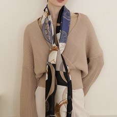 엘르 타임블럭 롱 실크 스카프 SE839S307