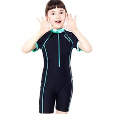 TS스포츠 주니어 여아 집업 반팔 실내수영복 TSKG-CP 23013