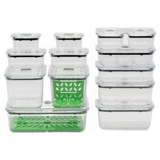 [프리파라] 브루클린 7호(1500ml)x2개(+띄우개나누개) (그린) / 스마트 래치락 밀폐용기 반찬통, 1세트, 7호x2개(+띄우개)