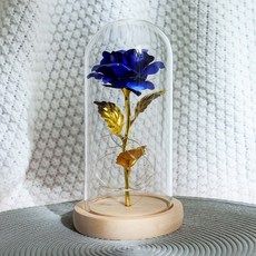 금장미꼿 무드등 조명 침실 분위기 장식, 1개, 블루