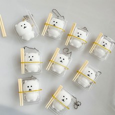 몽글상점 수제 농담 말랑곰 도시락 스퀴시 말랑이 키링, 1개, 화이트
