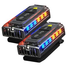 나이트가디언W02 다용도 휴대용 LED 전자호루라기 경광등 라이트 후미등_1+1, 2개, 일반 마그네틱 클립 / LED 색상 적색_청색