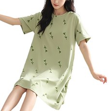 비브온 순면 100% 브라캡 여성 원피스 잠옷