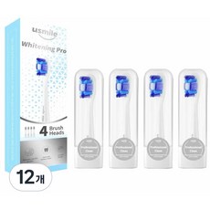 usmile 유스마일 전동칫솔 전용 스마트 화이트닝 프로 리필 칫솔모, 화이트, 12개