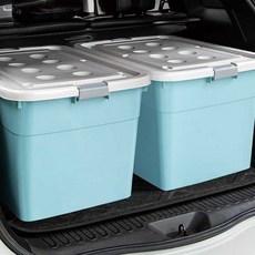 CKLIVING 특대형 플라스틱 리빙박스 대용량 수납정리함, 블루, 1개