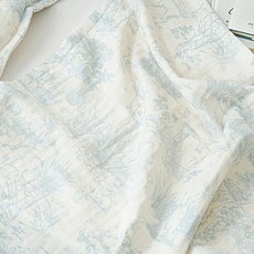 마롤로뜨 거즈 아기 블랭킷 사계절 낮잠 이불 담요 신생아 겉싸개 뜨왈드주이, 블루_뜨왈드주이 블랭킷