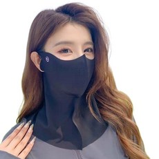 Velon 쿨 자외선차단 마스크 골프 스포츠, 블랙, 1개
