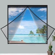 방일 셀프시공 벨크로 강력흡착 자석 탈부착 창문 방충망 세트, 1세트