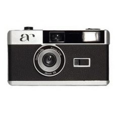 어로어 필름 카메라 다회용 플래시 토이 카메라, 1개, 실버 블랙