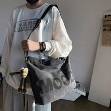 Asure 남녀공용 데일리 크로스백 숄더백 쇼퍼백 캔버스백+개구리 키링