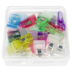 미끄럼방지 시접고정용 집게 시접 클립 케이스포함, 20개, 혼합