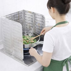 비블럭 가스레인지 가림막 접이식 주방 기름튐 오염 방지 가스렌지 가드 캠핑 바람 막이, 8개