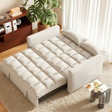 디즈센즈 접이식 소파베드 쇼파베드 1인용 2인용 푹신한 침대소파겸용, 아이보리 125cm