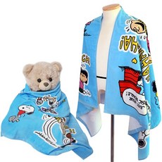 송월 스트라이프 포근한 고급 바스타올, 1개, 스누피 프렌즈