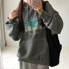 러브앤시티 *기모선택* 남녀공용 피그먼트 허그미 후드티셔츠 빅사이즈 오버핏 후드티 워싱 프리미엄 원단