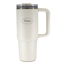 헤이수 스텐 대용량 텀블러 빨대 손잡이 900ml, 아이보리, 1개 아이보리, 1개
