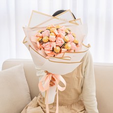 마이에브 졸업식 꽃다발 초콜릿꽃다발 페레로로쉐꽃다발 발렌타인데이 화이트데이 여자친구 선물, 1.페레로로쉐 핑크, 2.쇼핑백 포함
