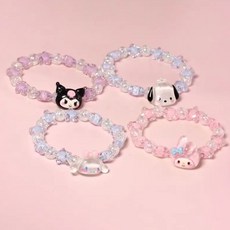 [4종세트] 산리오 패션 주얼리 여아 아동 팔찌 4종 세트 시나모롤 쿠로미 마이멜로디 포차코 선물 어린이집 여아선물