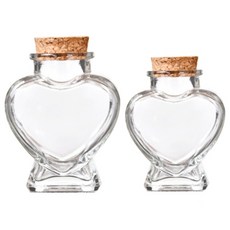 코르크 하트 유리 80ml 하바리움 용기 프리저브드 무드등 만들기 유리병 공병, 160ml