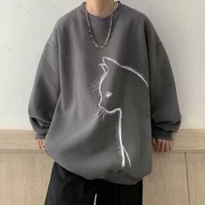 블랙초코 고양이 맨투맨 1+1 세트 빅사이즈 2XL~5XL 110 115 120 130 오버핏 남여공용 도톰 얇은