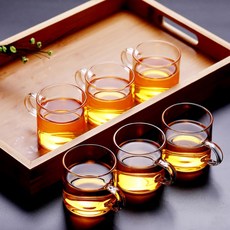 6p 유리 찻잔세트 티잔 홍차잔 허브 티포트 다기 다도, 1개