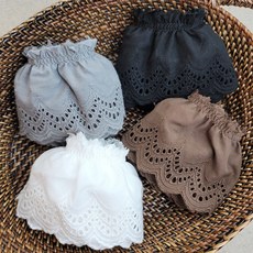 [자체제작] 프릴 면 레이스 4color 레이스천 의류리폼 원단, 브라운