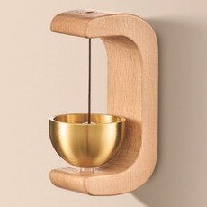 주리고 집들이선물 현관 자석 도어벨, 원목색