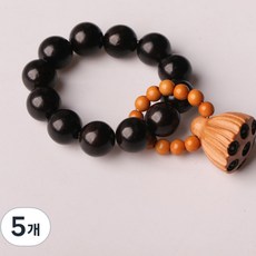 반야연 백단향 손가락 염주 반지 연꽃 장식 불교 기도용품, 5개, 흑단향