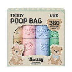 베일리펫 강아지 산화생분해 배변봉투 똥츄 테디풉백, 1개, 360개입, 혼합색상