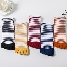 여성 발가락 양말 면 사계절 에어로 통기성 패션 중목 데일리 5켤레