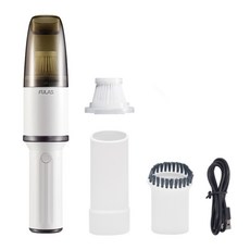 [4만대 돌파/백화점 입점] 풀라스 핸디 미니 차량용 무선 청소기 초강력 핸디형 차량 원룸 차 자동차 소형 가정용 진공 vacuum cleaner 강력 유선 에어건 핸드 1위 책상, 화이트