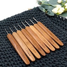 원목 코바늘 8종세트-면사 울사 레이스 뜨개용 퀼트 프랑스자수 홈패션, 1세트