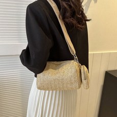 소울린느 파우치 포함 미니 라탄 크로스백 (2colors)