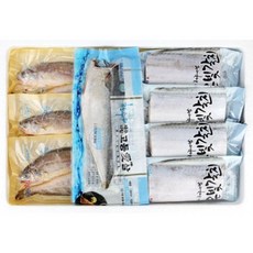 제주 한림수협 갈치&굴비&고등어 실속 선물세트 2호 / 갈치 210g*3팩+굴비600g(10미)*2+고등어120g*5+부직포가방, 1개