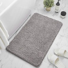 사라고 특급호텔 감성 보송한 극세사 욕실 발매트 고흡수 미끄럼방지 매트, 1개, 단품 그레이