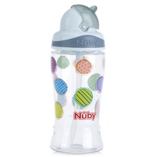 Nuby Tritan TT孩童吸管杯, 甜甜糖果(灰色), 1個, 360ml