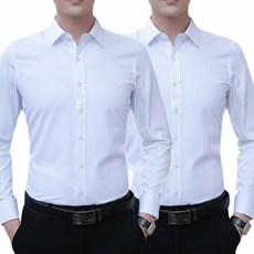 메이리앤 1+1 남성 와이셔츠 구김없는 4계절 긴팔 남방