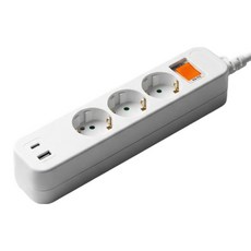 고용량 3구 멀티탭 C타입 USB 멀티콘센트, 1개, 3구 화이트, 2m 1개, 3구 화이트, 2m