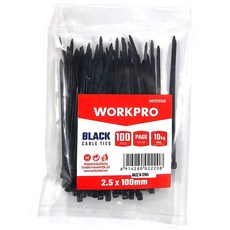 워크프로 케이블타이 100 WP329009 100p, 1개, 흑색