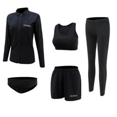 데일로엔 여성 체형커버 수영복 집업 래쉬가드 세트