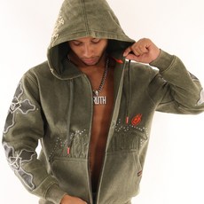 [스크린샷] H11522 - 정품 미국 스트릿 패션 브랜드 / 트랜드 와싱 라임스톤 플리스 후디 자켓 - FULL ZIP / 오버핏 빅사이즈