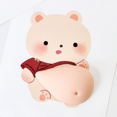 무둥 데스크테리어 3D 문콕방지 스티커, 곰돌이 5매