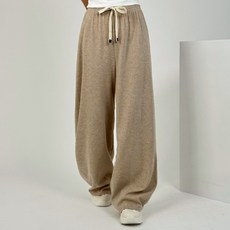 어반블룸 일반 / 기모 여성 촉감 대박 롱 루즈 와이드핏 멜란지 패턴 밴딩 트레이닝 팬츠
