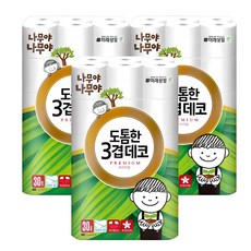 나무야나무야 도톰한 3겹 데코 고급 롤화장지, 30m, 30개입, 3개