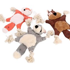 DING DONG PET 寵物繩索長腿娃娃玩具組, 狐狸, 無尾熊, 松鼠, 1套